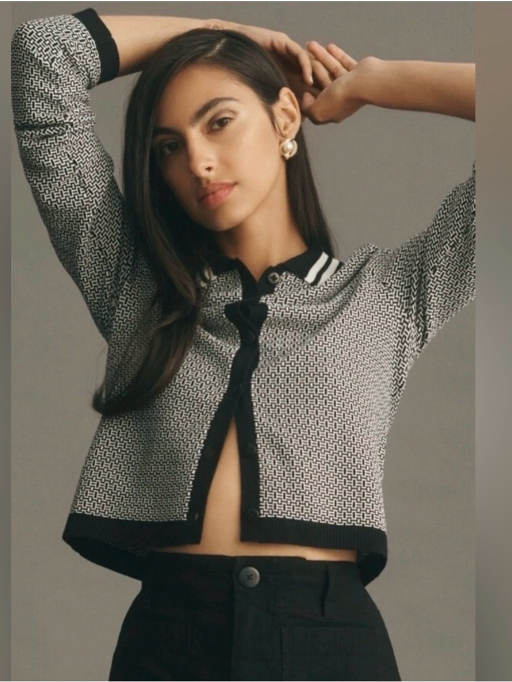 Anthropologie Maeve Plunging Polo Cardigan medium